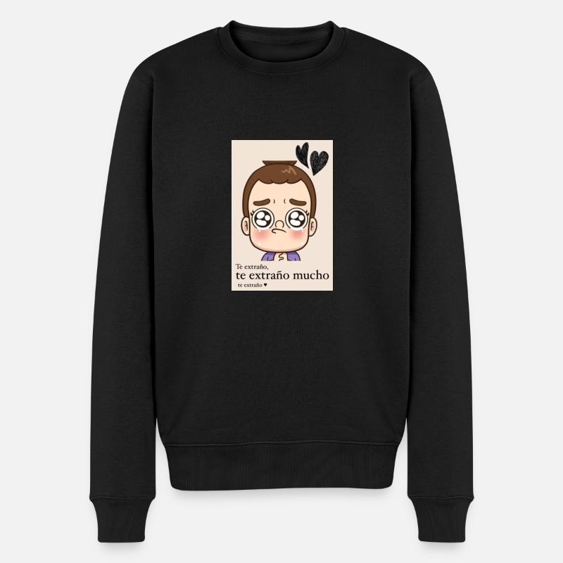 Liebe/Vermissen - Männer Premium Bio Pullover - Schwarz