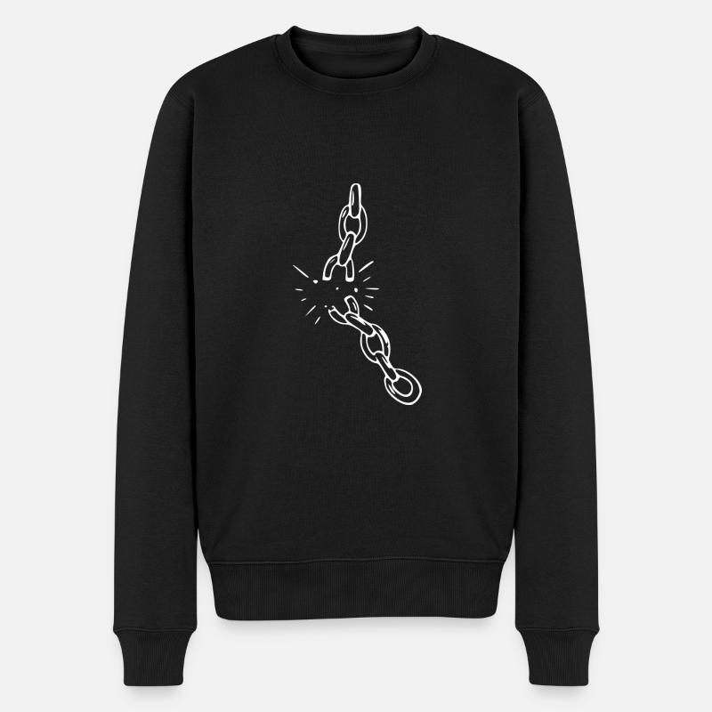 Kette brechen Sprengen Freiheit Leben - Männer Premium Bio Pullover - Schwarz