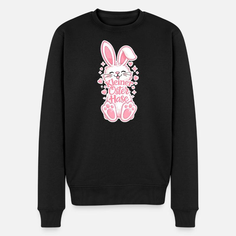 Petit Lapin de Pâques en rose - Pull Premium bio Homme - noir