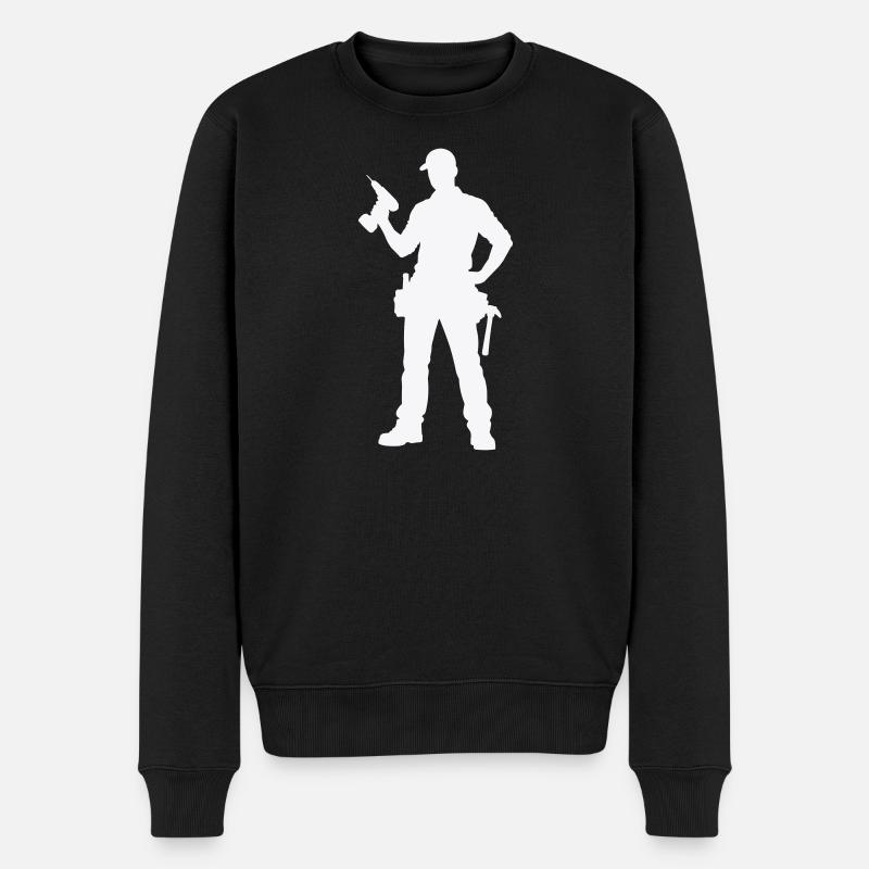 Silhouette d’artisan avec outils - Pull Premium bio Homme - noir