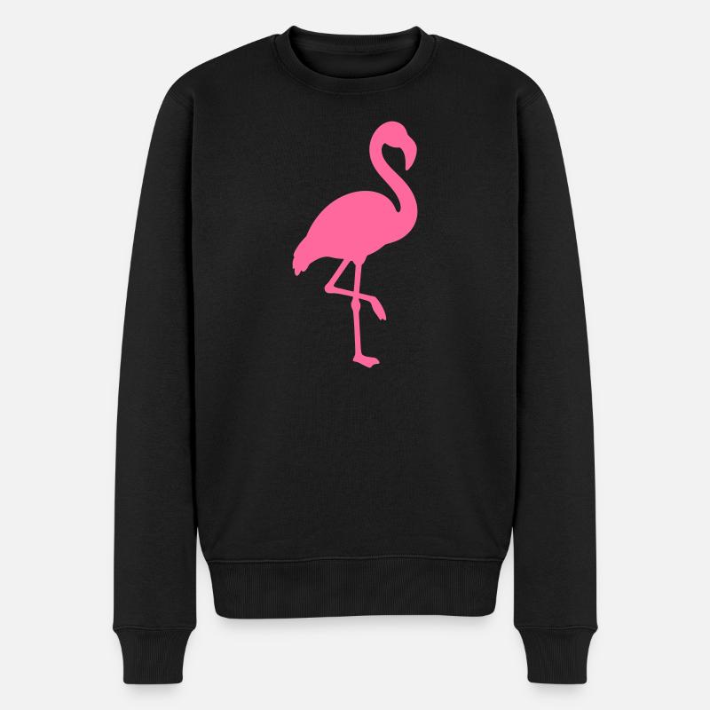 Flamingo Vektor - Männer Premium Bio Pullover - Schwarz