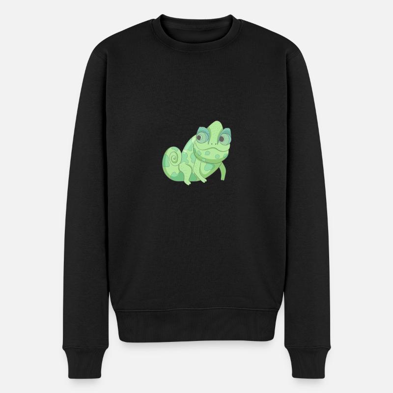 Chaméléon vert - Pull Premium bio Homme - noir