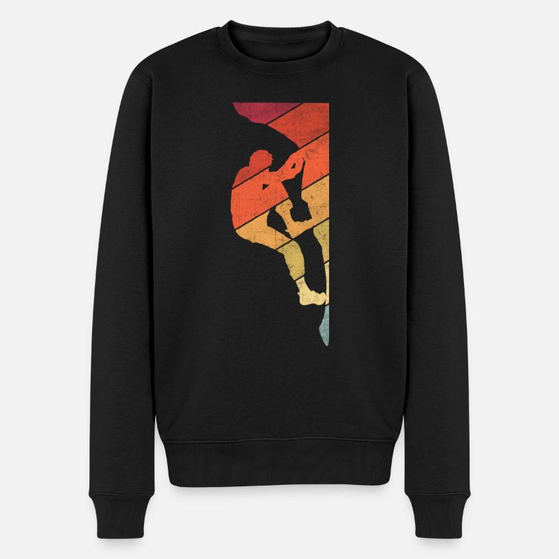 Bergsteiger Bouldern Boulder Klettern - Männer Premium Bio Pullover - Schwarz