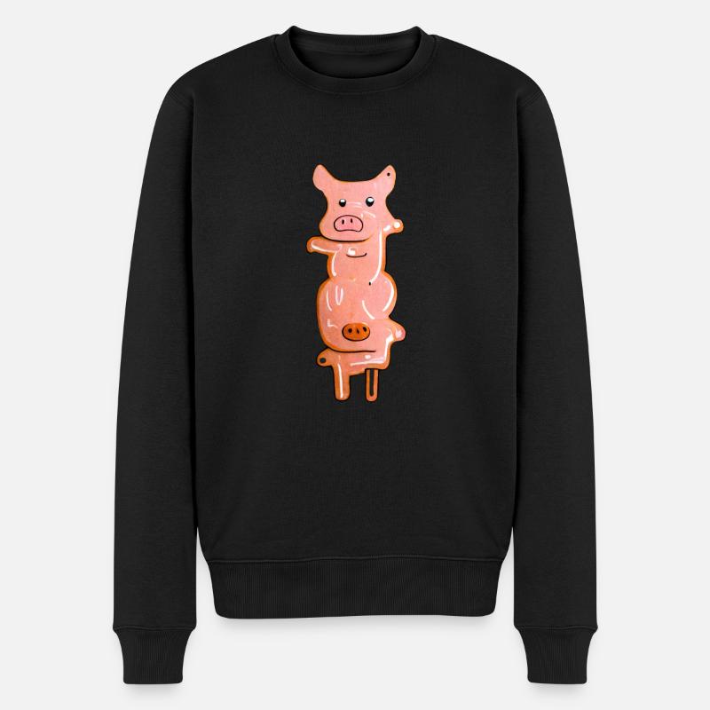 Schweine Lustig - Männer Premium Bio Pullover - Schwarz