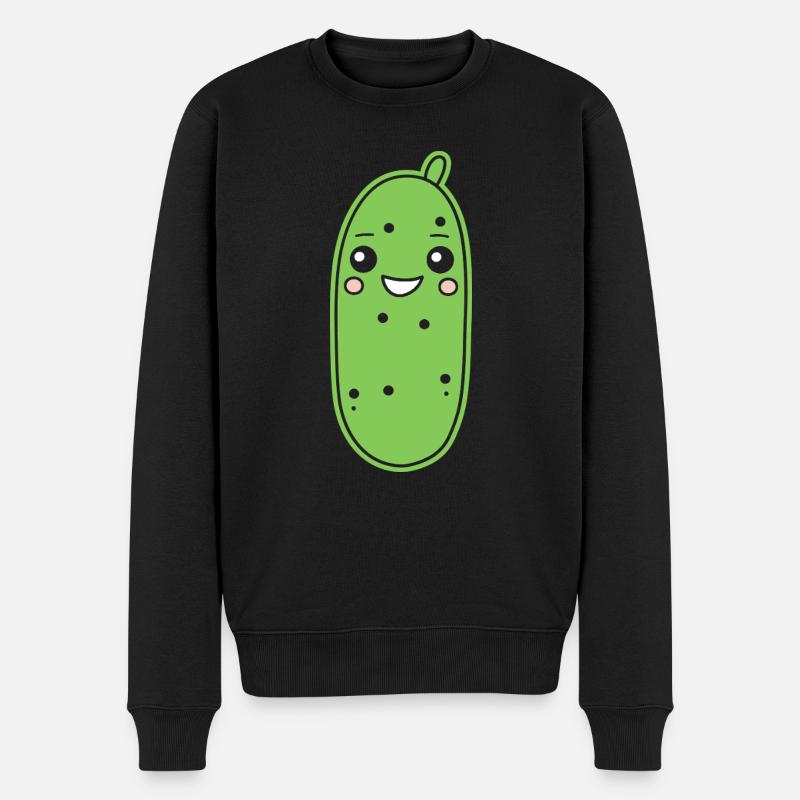 Gurke - Männer Premium Bio Pullover - Schwarz