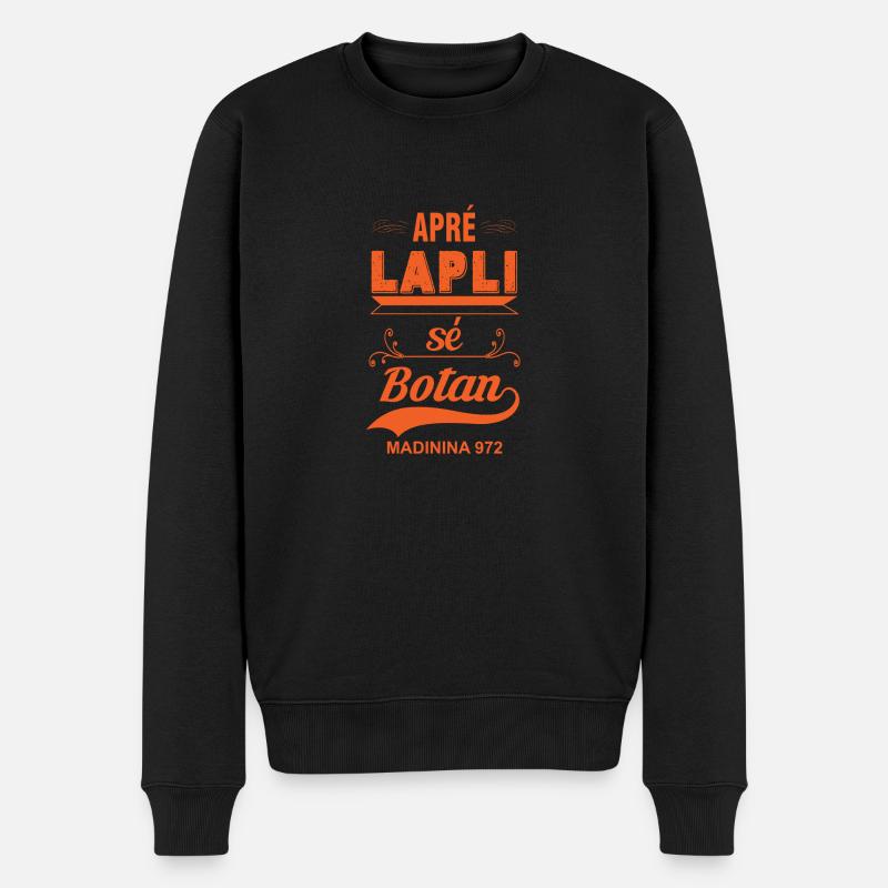 Apre Lapli sé Botan - Pull Premium bio Homme - noir