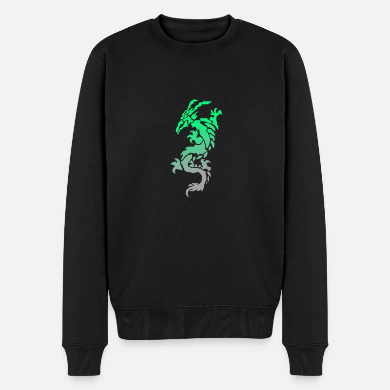 tribal dragon - Männer Premium Bio Pullover - Schwarz