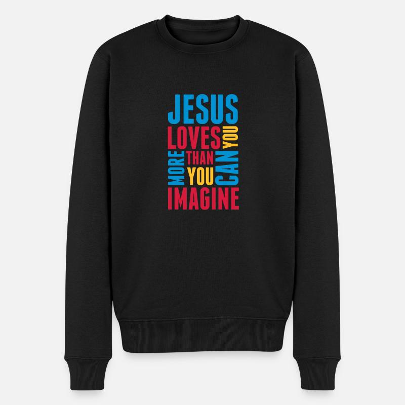 jesus_loves_you_more_3 - Pull Premium bio Homme - noir