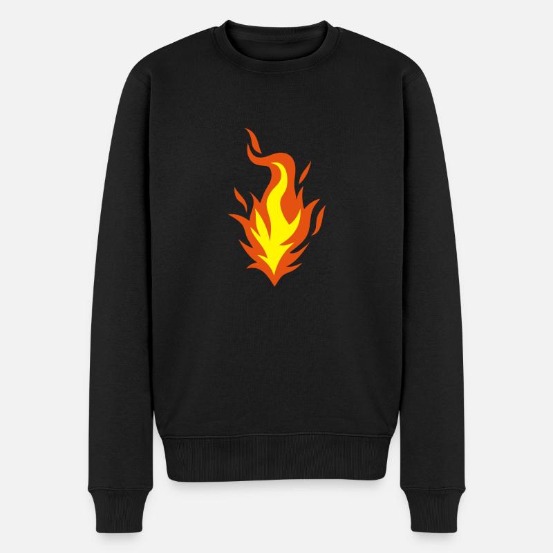 Flamme feuer - Männer Premium Bio Pullover - Schwarz