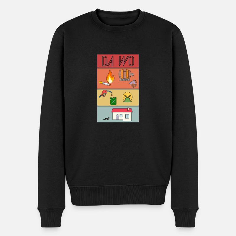 Da Wo - Männer Premium Bio Pullover - Schwarz