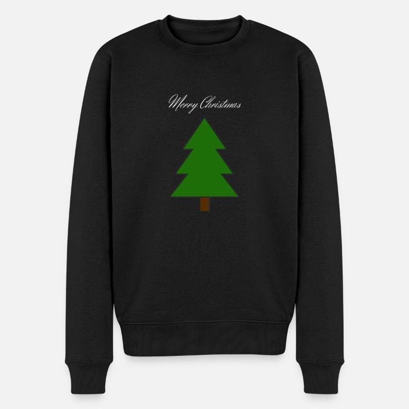 Merry Christmas - Weihnachtsbaum - Männer Premium Bio Pullover - Schwarz