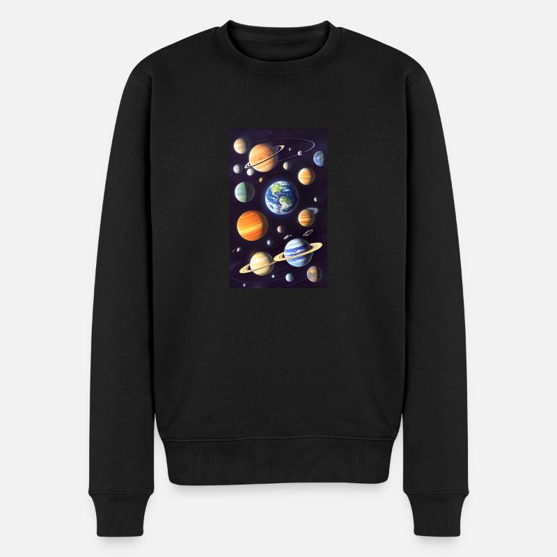 Space 01 - Männer Premium Bio Pullover - Schwarz