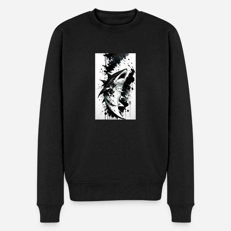 Haifischherrschaft: Dein Stil, deine Stärke. - Männer Premium Bio Pullover - Schwarz