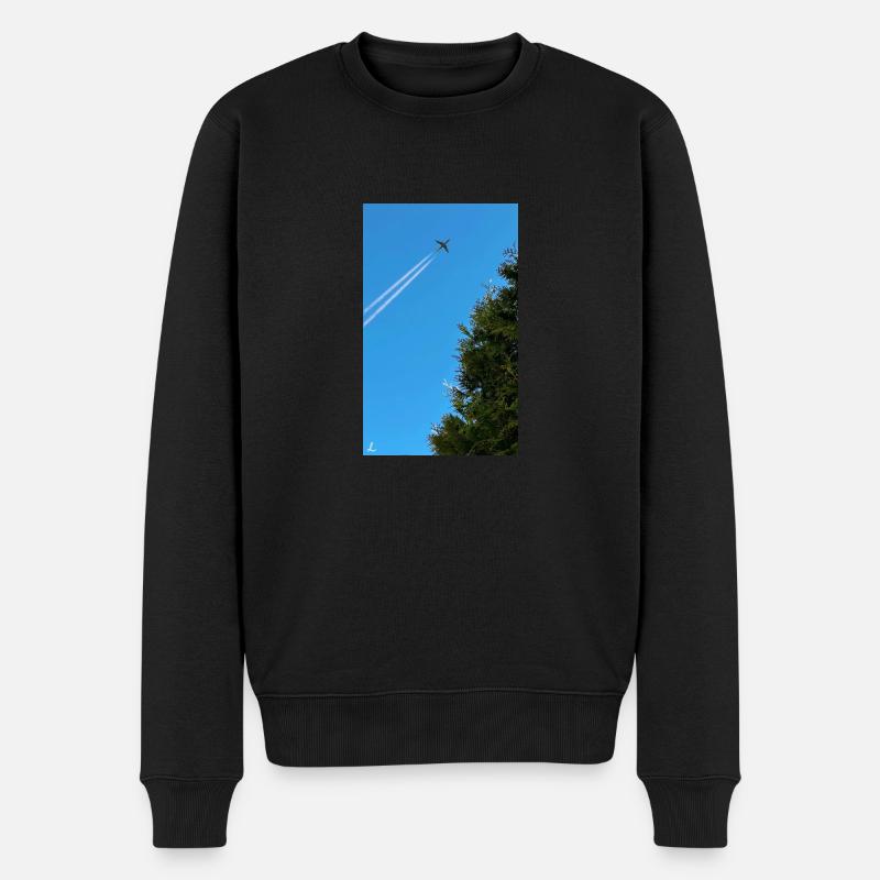Plane - Männer Premium Bio Pullover - Schwarz