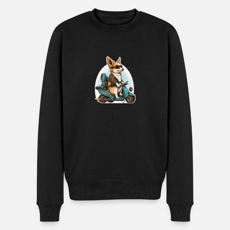 Walisischer Corgi Pembroke - Männer Premium Bio Pullover - Schwarz