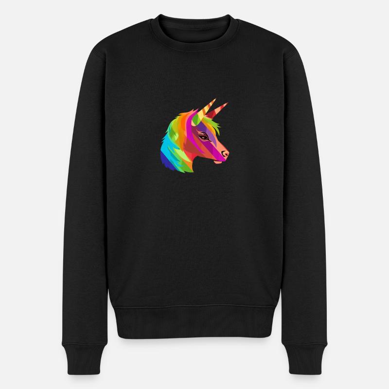 LGBTQAI+ Unicorn - Männer Premium Bio Pullover - Schwarz