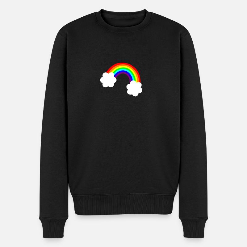 Regenbogen - Männer Premium Bio Pullover - Schwarz