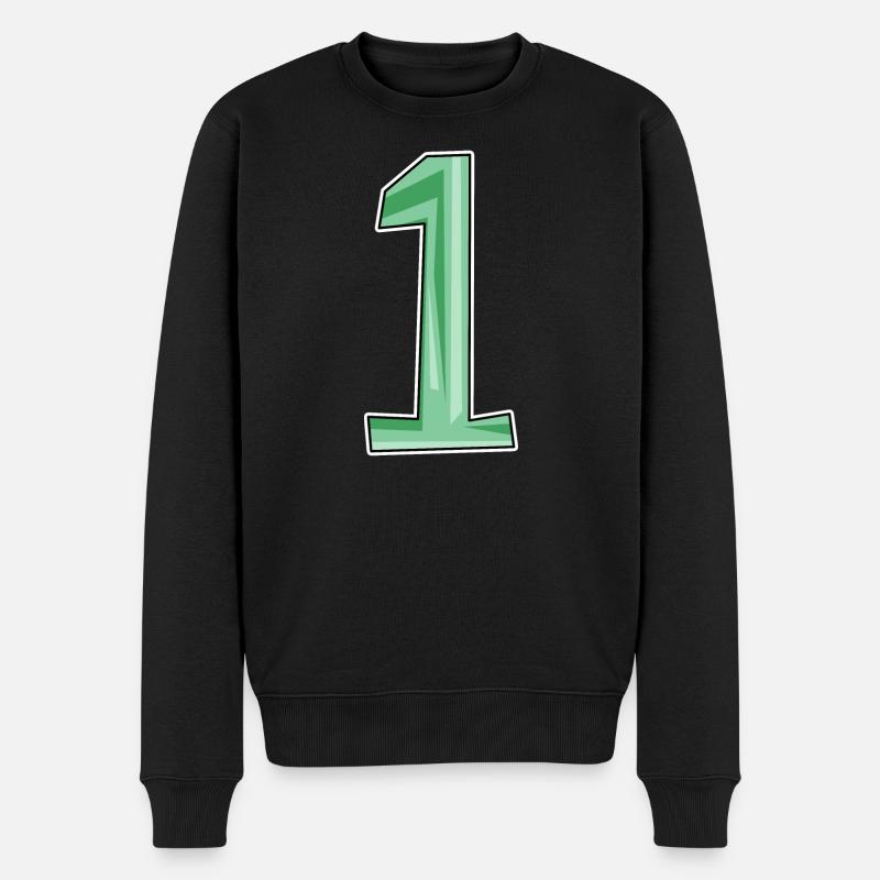 1 grün - Männer Premium Bio Pullover - Schwarz