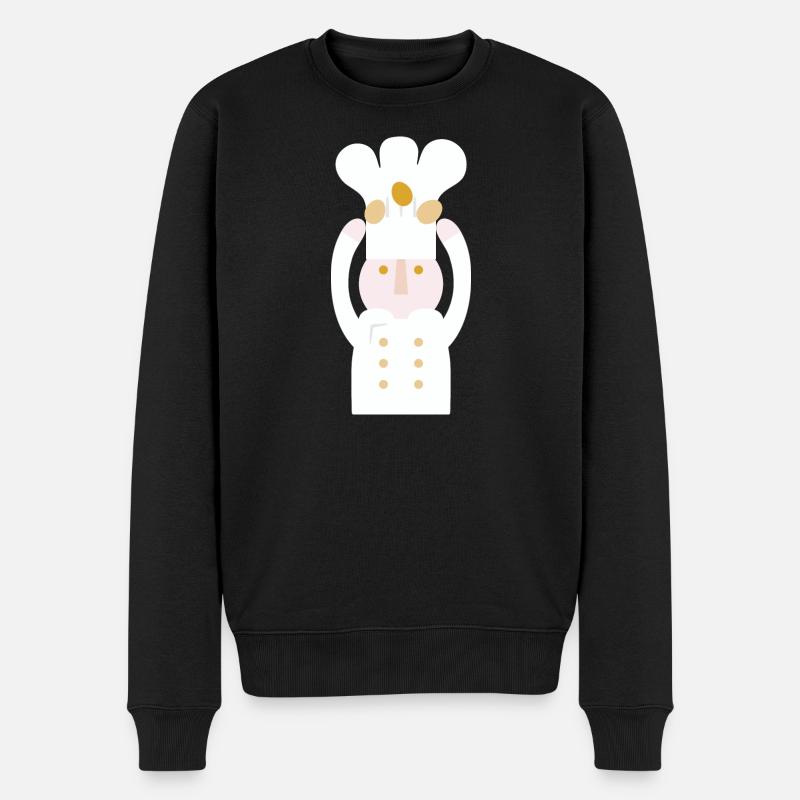 Ja, Chef l kein Text - Männer Premium Bio Pullover - Schwarz