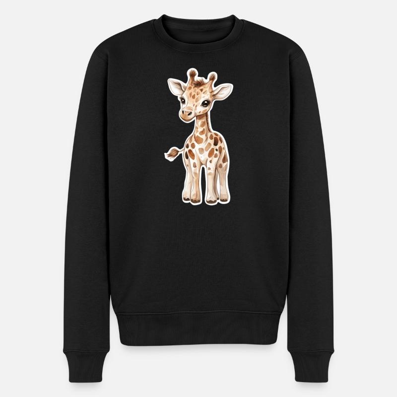 Giraffe - Männer Premium Bio Pullover - Schwarz