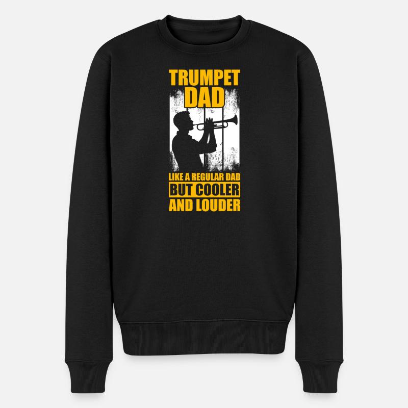 Trombone Dad Trompete Trompetenspieler - Männer Premium Bio Pullover - Schwarz