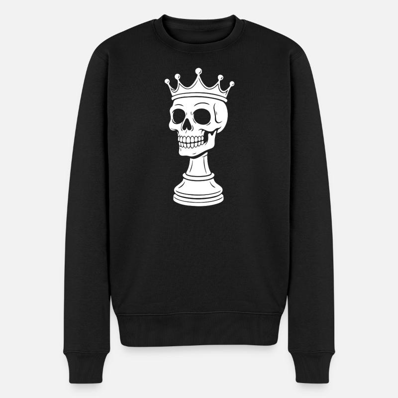 Conception du squelette du roi des échecs - Pull Premium bio Homme - noir