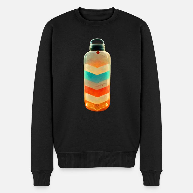 Bouteille en verre Sport Retro - Pull Premium bio Homme - noir