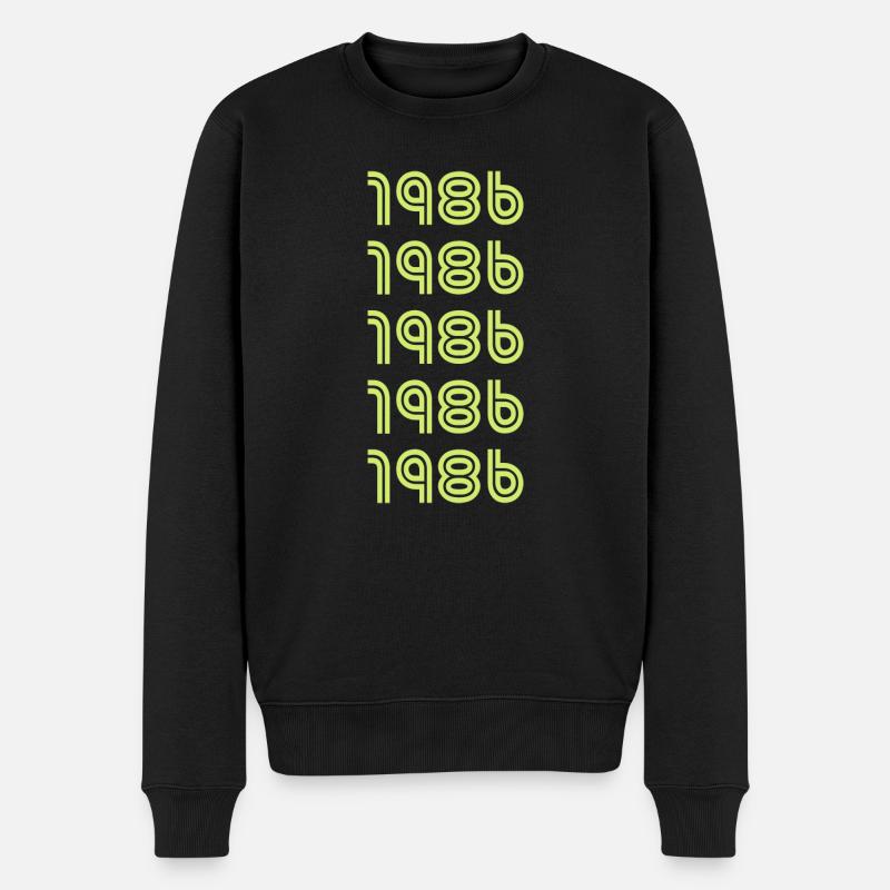 1986 - Männer Premium Bio Pullover - Schwarz