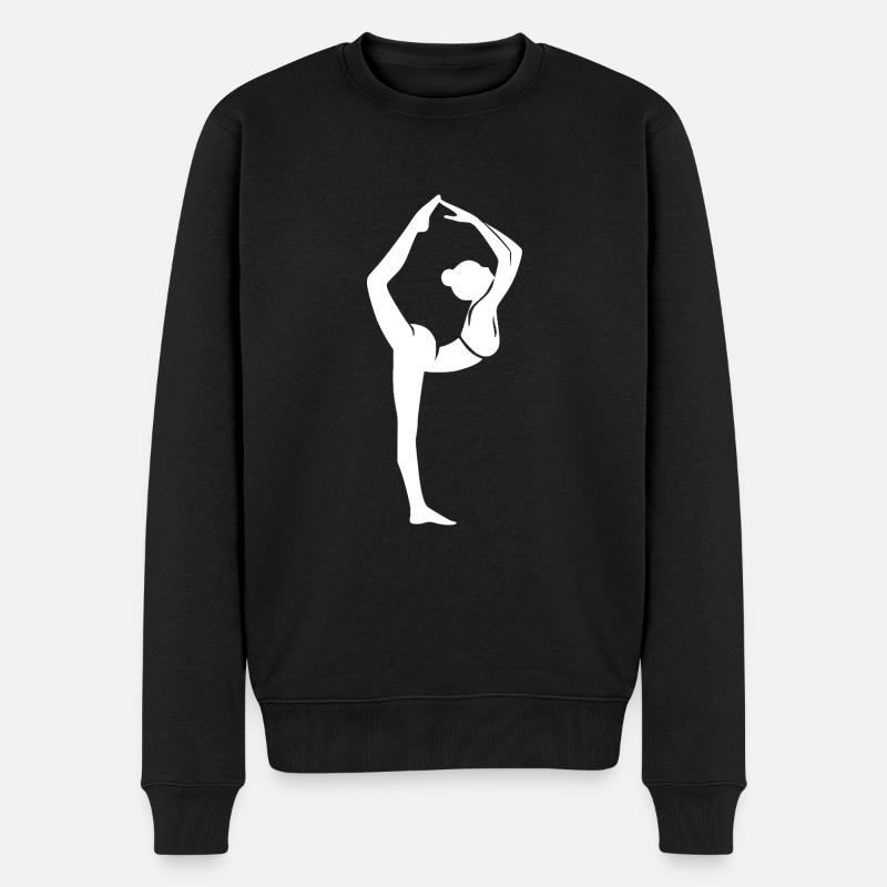 Yoga Kunst Perfekte Balance als Lebensweg - Männer Premium Bio Pullover - Schwarz