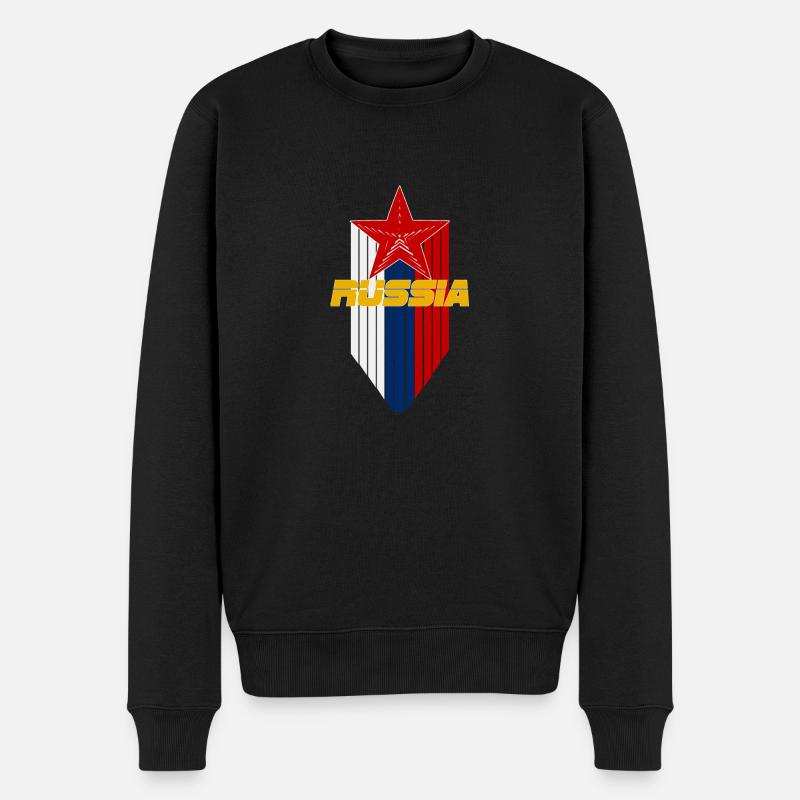 russia - Männer Premium Bio Pullover - Schwarz