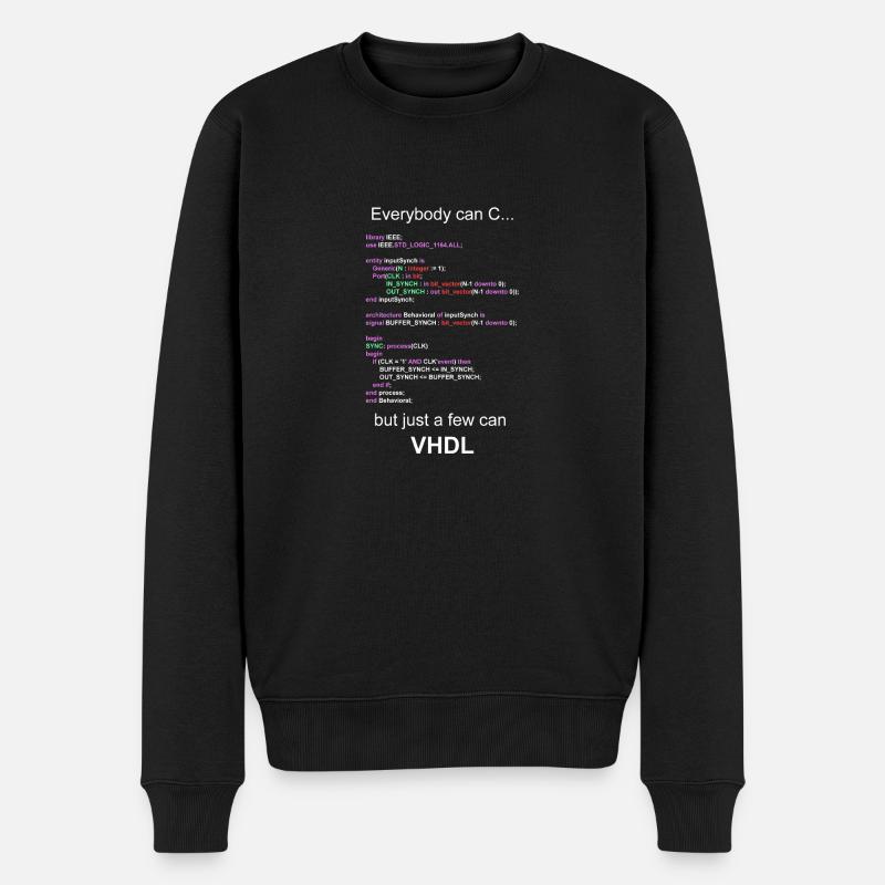 VHDL HDL FPGA Entwickler Elektrotechnik Ingenieur - Männer Premium Bio Pullover - Schwarz