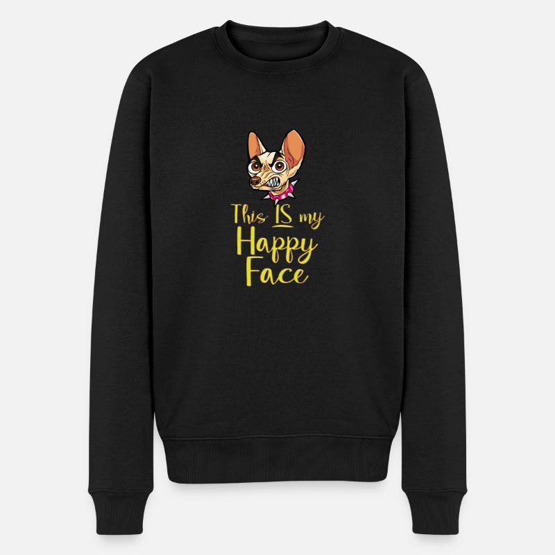 Cartoon Gesicht Comic Cartoon Humor Lächeln - Männer Premium Bio Pullover - Schwarz