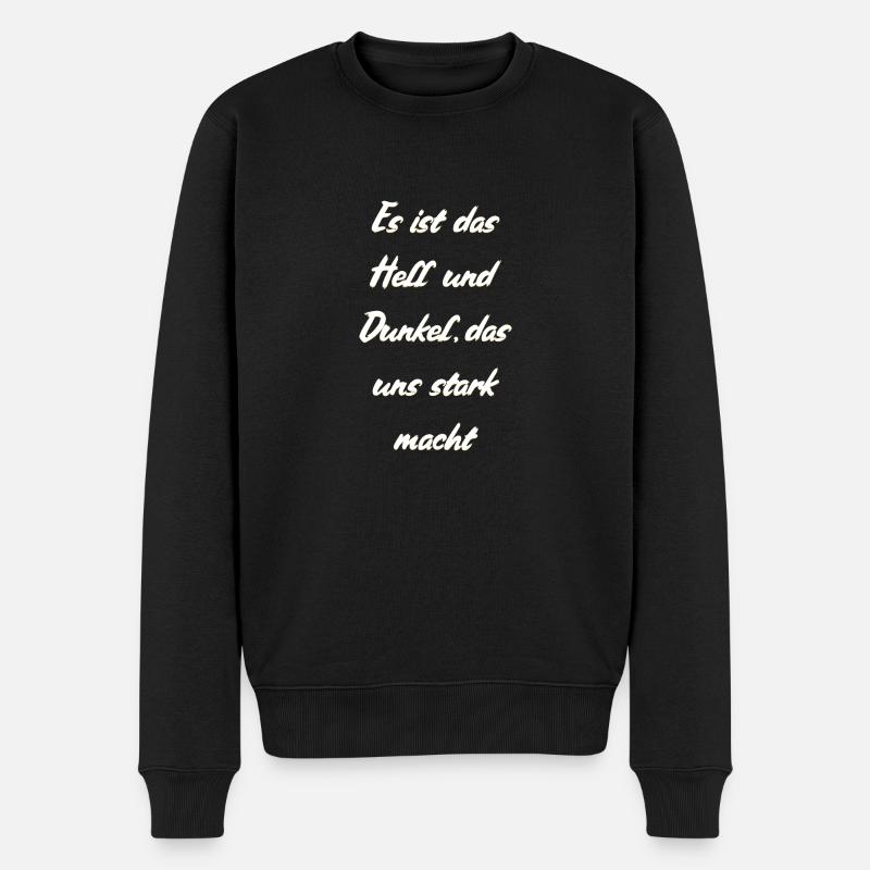Hell und Dunkel - Männer Premium Bio Pullover - Schwarz