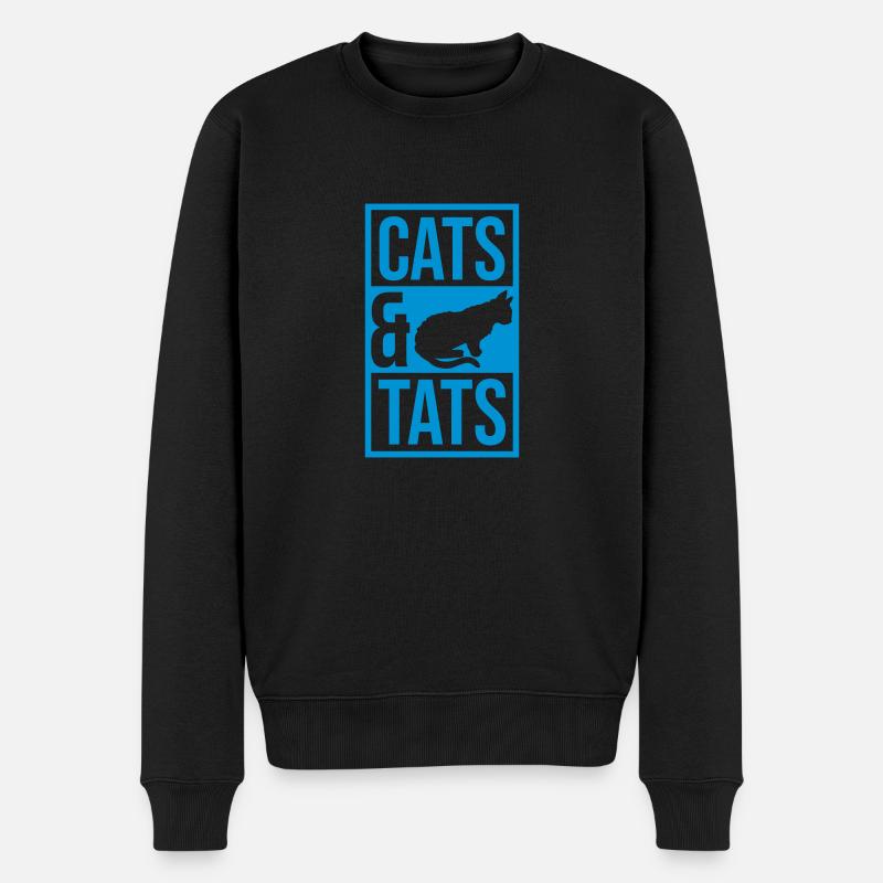 cats and tats Zitat - Männer Premium Bio Pullover - Schwarz
