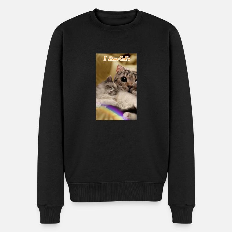 Homesaleor Love Cat’s - Pull Premium bio Homme - noir