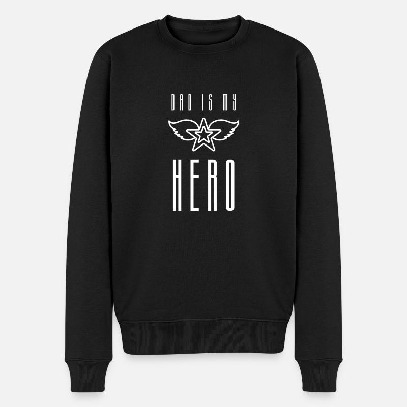 Papa est mon héros blanc - Pull Premium bio Homme - noir