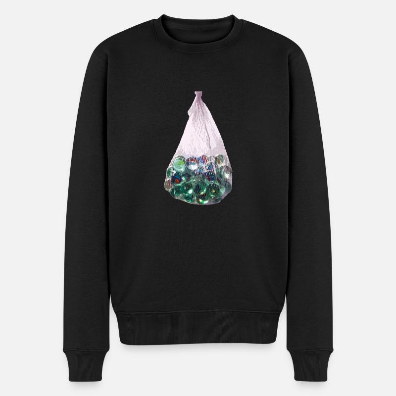 Der Sack mit Murmeln - Männer Premium Bio Pullover - Schwarz