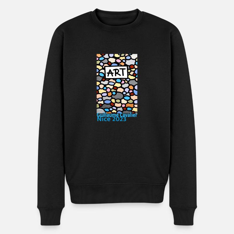 Kunst-Kieselsteine - Männer Premium Bio Pullover - Schwarz