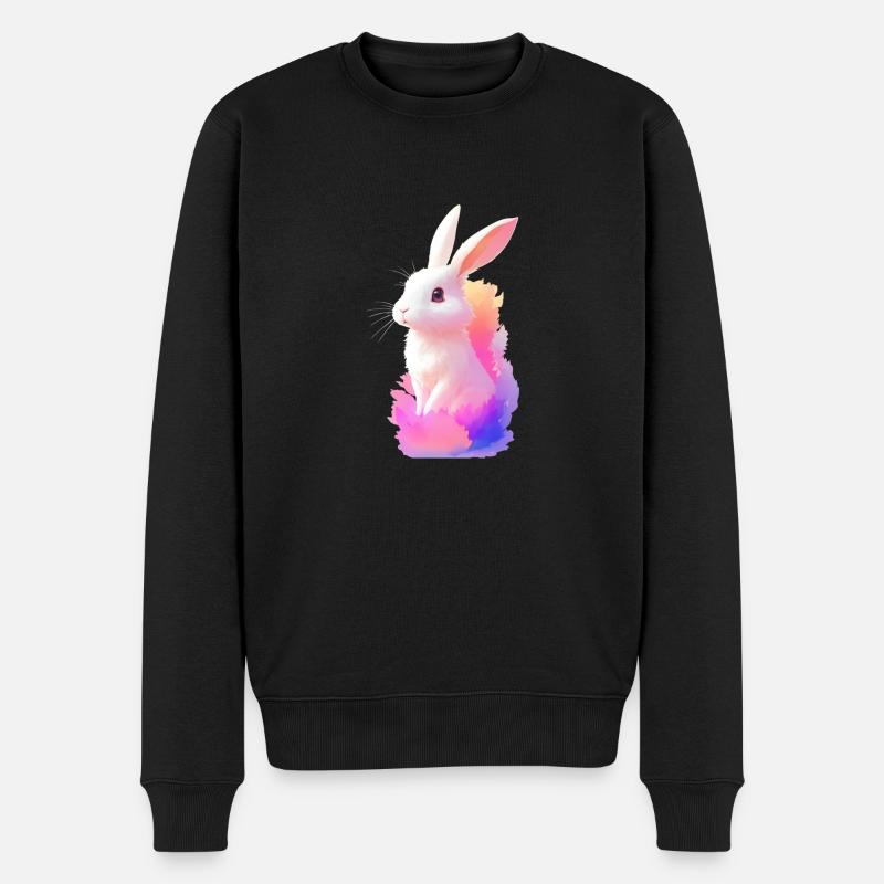 Hase - Männer Premium Bio Pullover - Schwarz