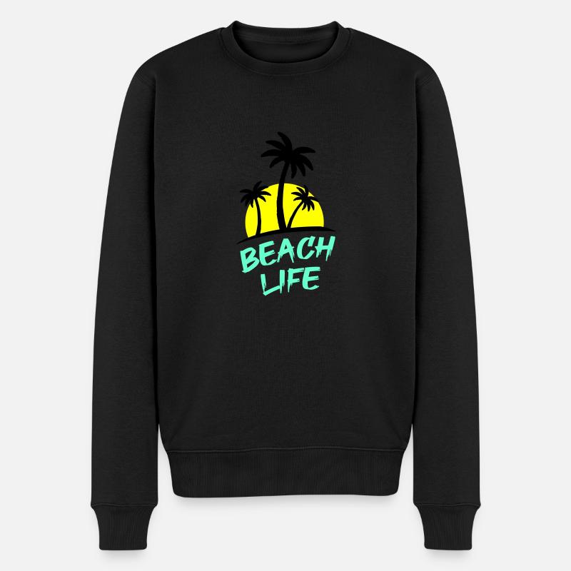 beach life - Männer Premium Bio Pullover - Schwarz