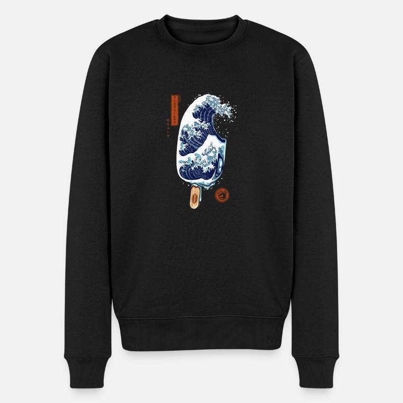 Japon - Kanagawa bâtonnet glace - Pull Premium bio Homme - noir