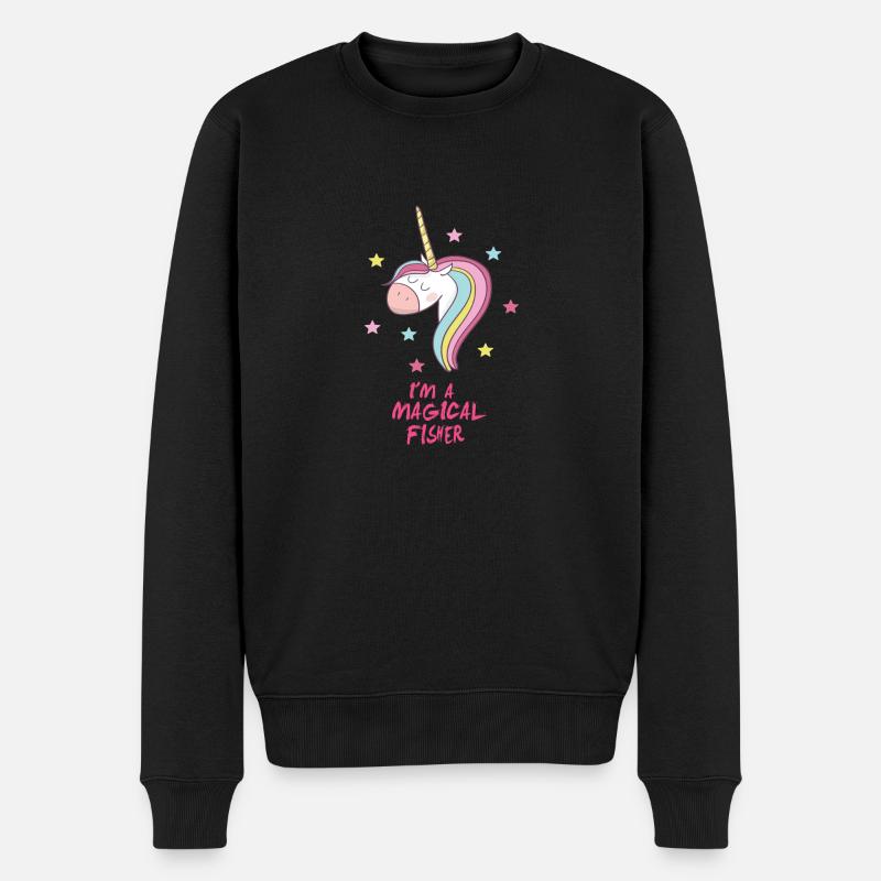 Magical Fisher - Männer Premium Bio Pullover - Schwarz