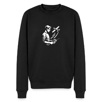 fliegen mit dem ferngesteuerten Flugzeug - Männer Premium Bio Pullover - Schwarz - Vorne - Nico (187cm)