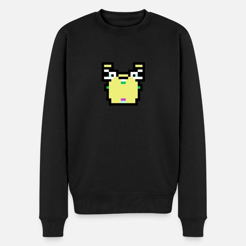 Pixel Krabbe - Männer Premium Bio Pullover - Schwarz