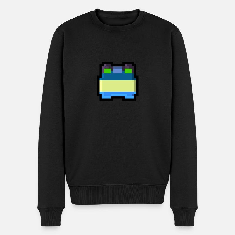 Pixel Smile - Männer Premium Bio Pullover - Schwarz