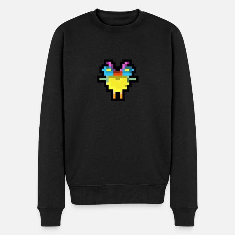Pixel Bird - Männer Premium Bio Pullover - Schwarz