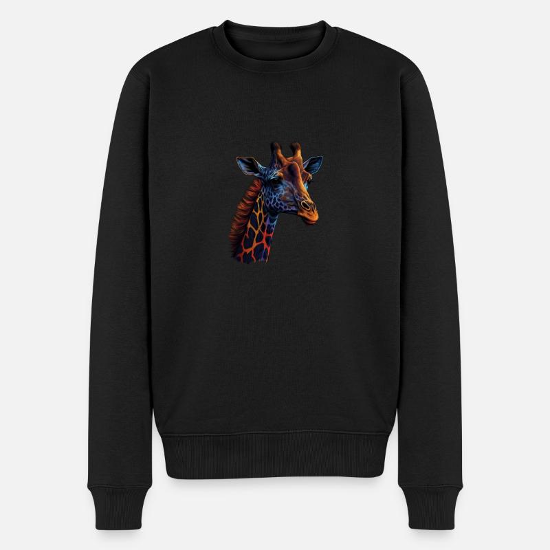 SCHÖNE GIRAFFE - SAVANNE - Männer Premium Bio Pullover - Schwarz