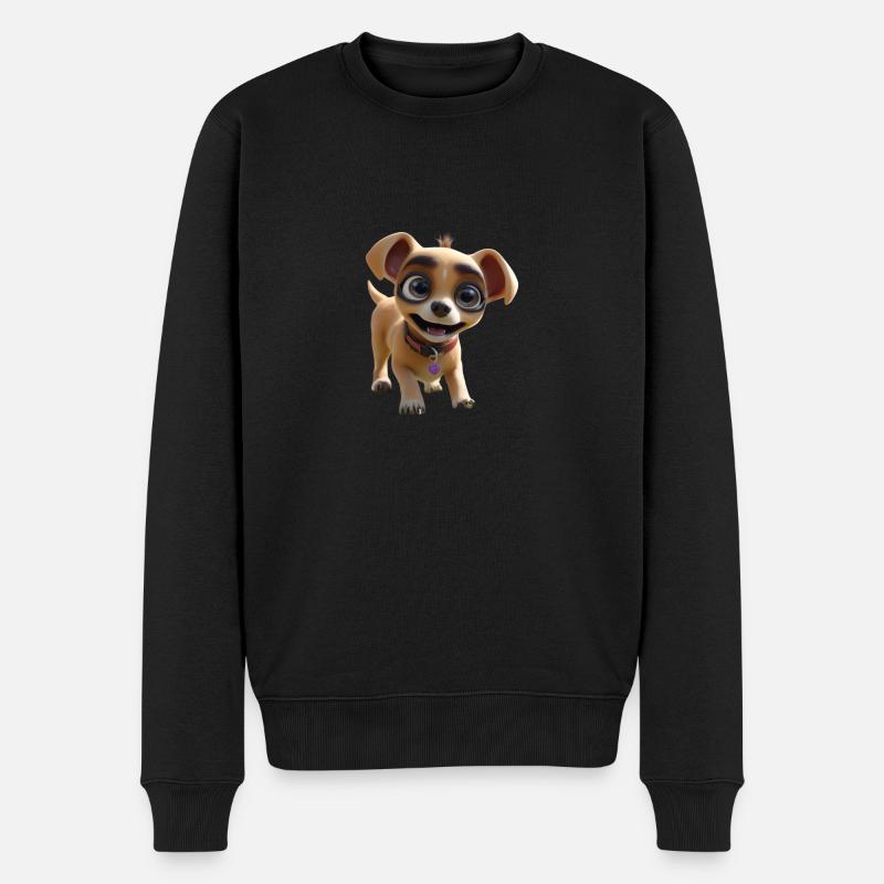Chien aux yeux écarquillés - Pull Premium bio Homme - noir