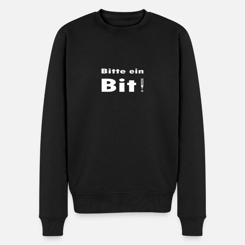 Bitte ein Bit - Männer Premium Bio Pullover - Schwarz