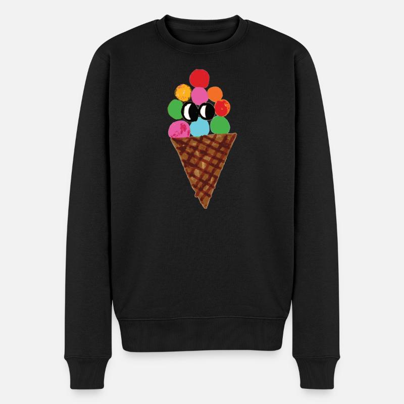 Bunte Eistüte Pop Art - Men's Premium Organic Jumper - black